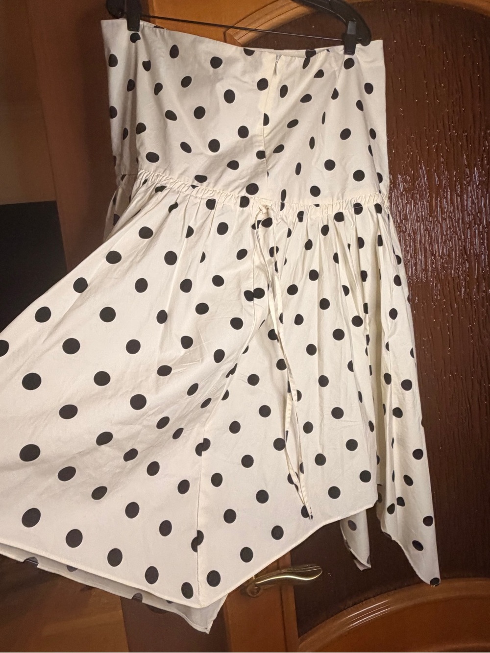 Zara cotton Polka Dot asymmetrical skirt Sz XXL